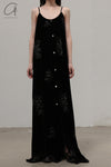 MUTEDANCE velvet embroidered suspender skirt MD24SS31